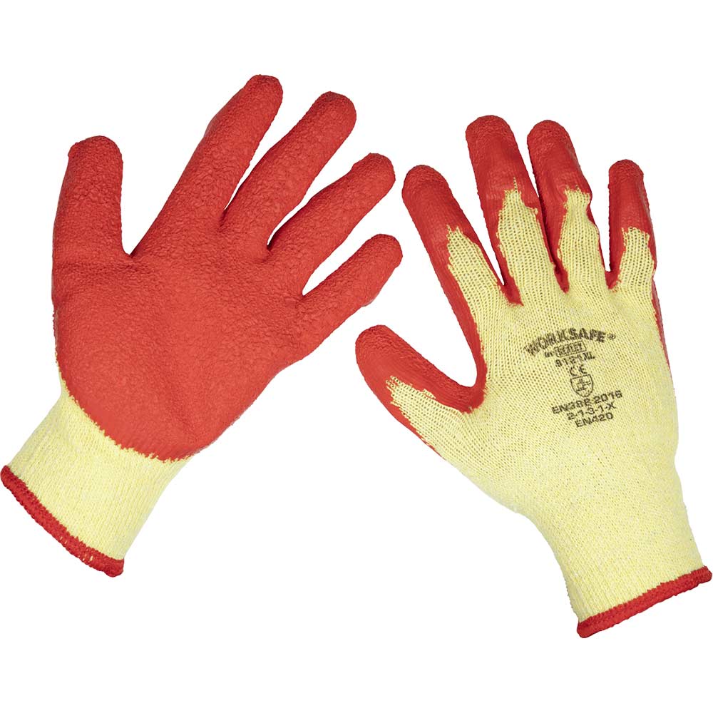 Sealey Worksafe Super Grip Gloves Orange XL Pack of 120