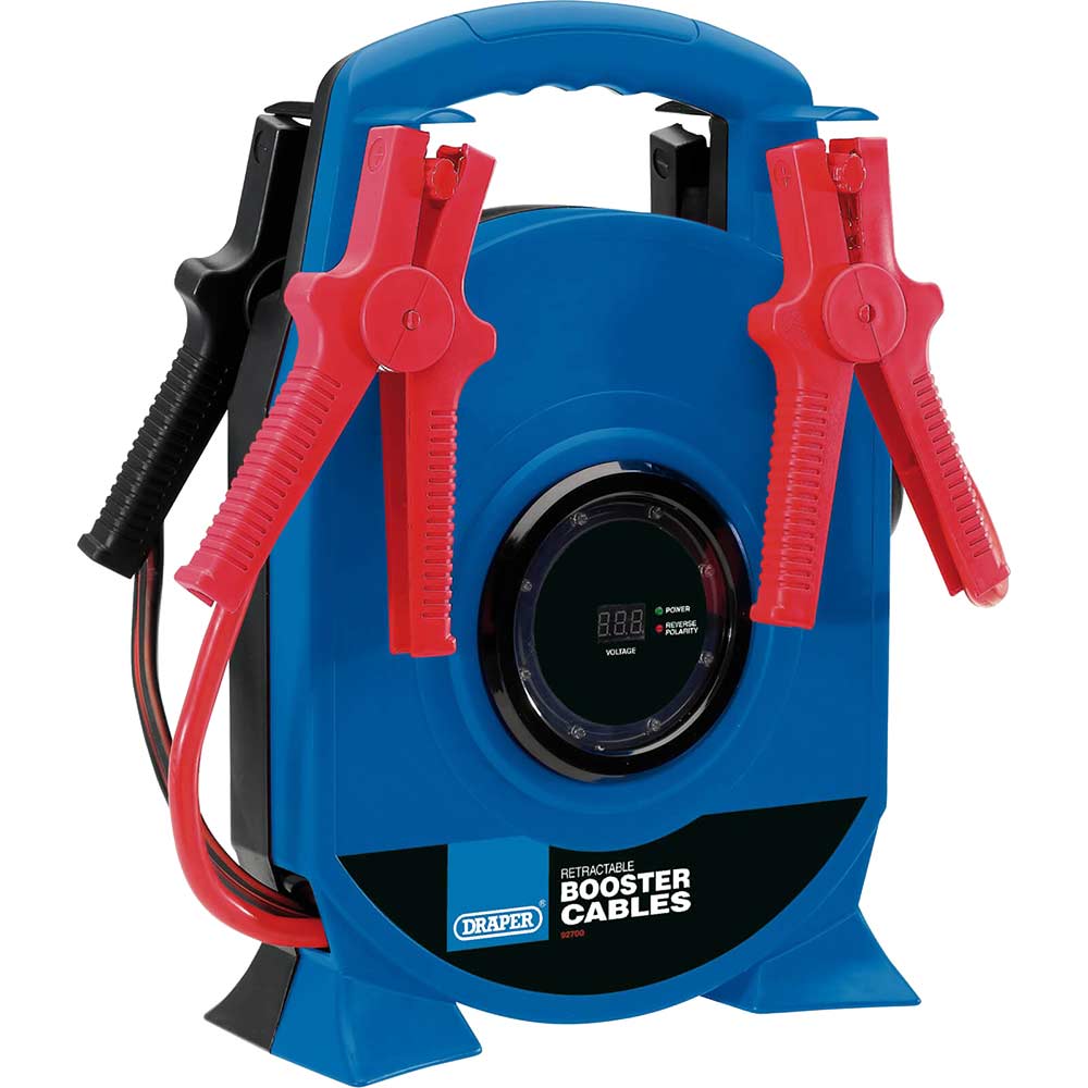 Image of Draper Retractable Booster Cable Jump Leads 3.5m