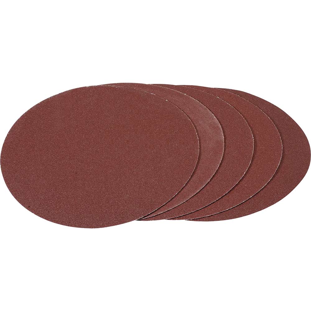 Draper 180mm Hook and Loop Aluminium Oxide Sanding Discs 180mm 100g Pack of 5
