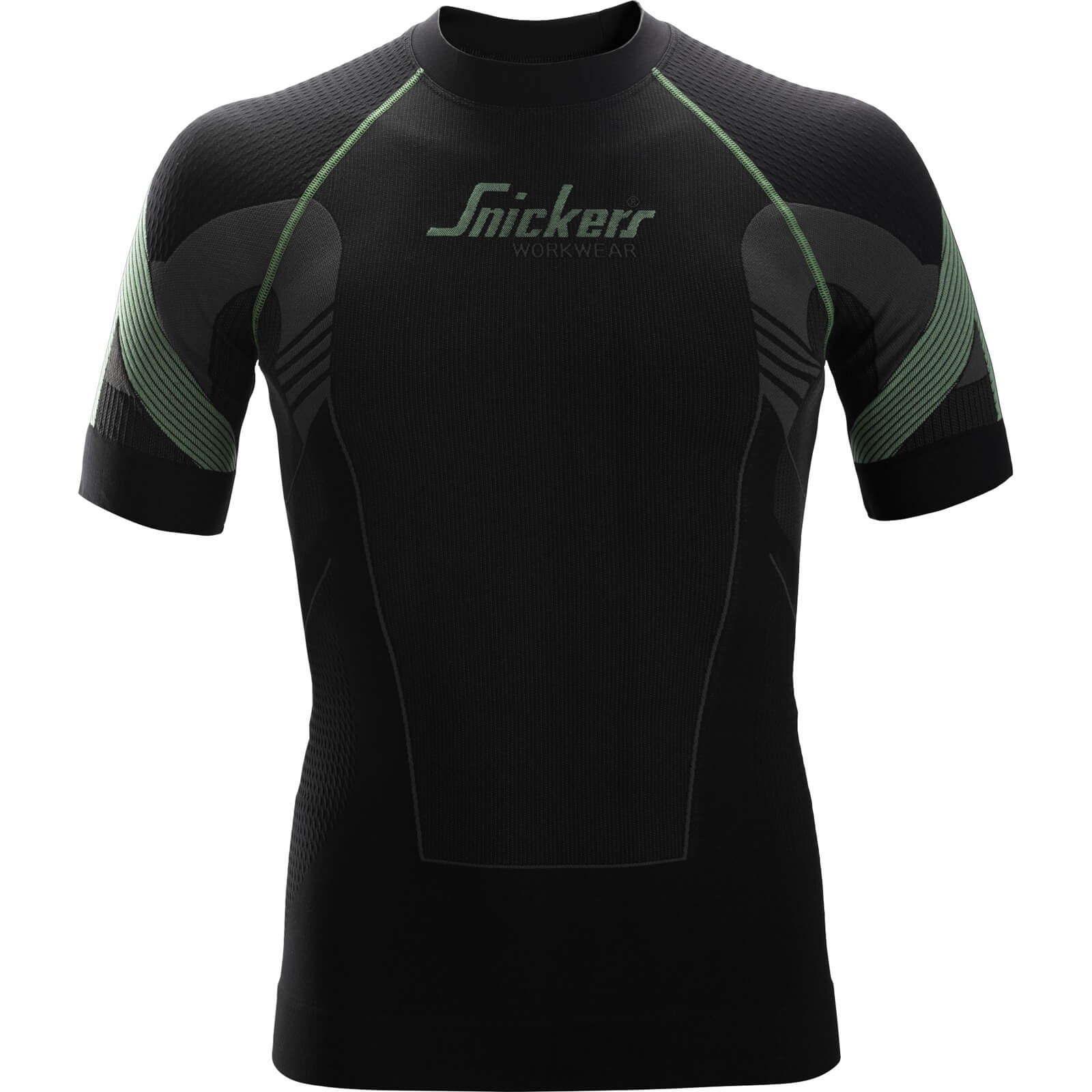 Image of Snickers 9426 FlexiWork Seamless Short Sleeve Shirt Black S