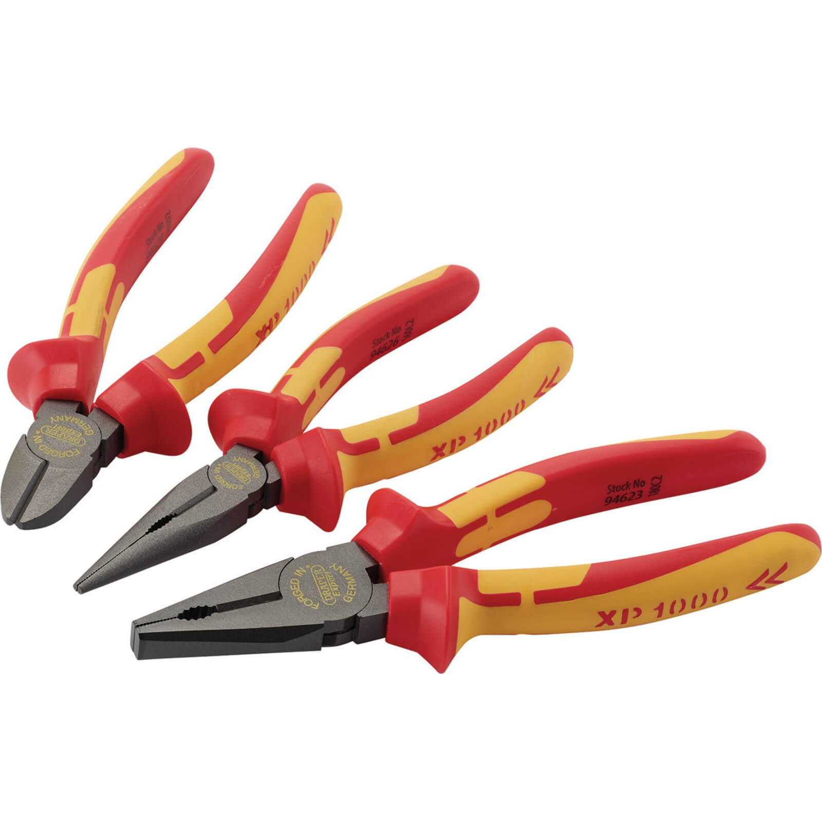 Image of Draper 3 Piece XP1000 VDE Insulated Pliers Set