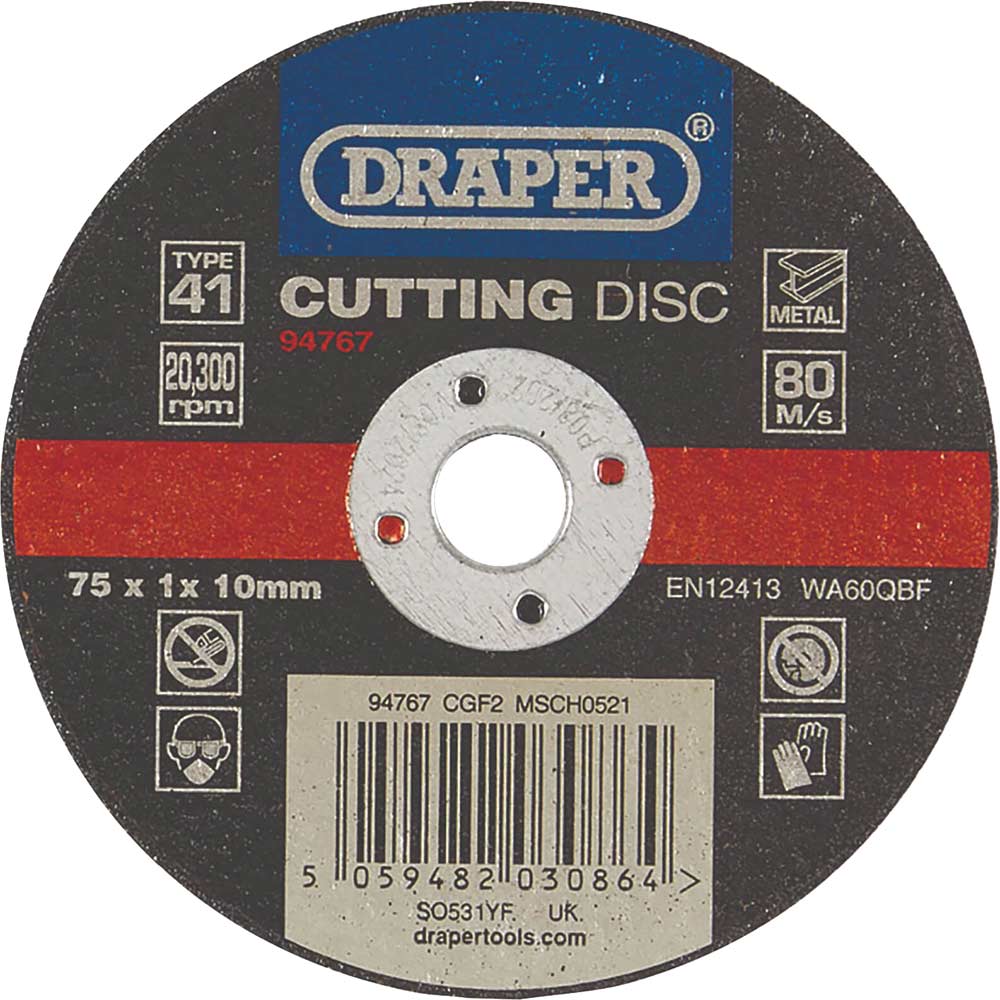 Image of Draper Metal Cutting Disc 75mm 1mm 10mm