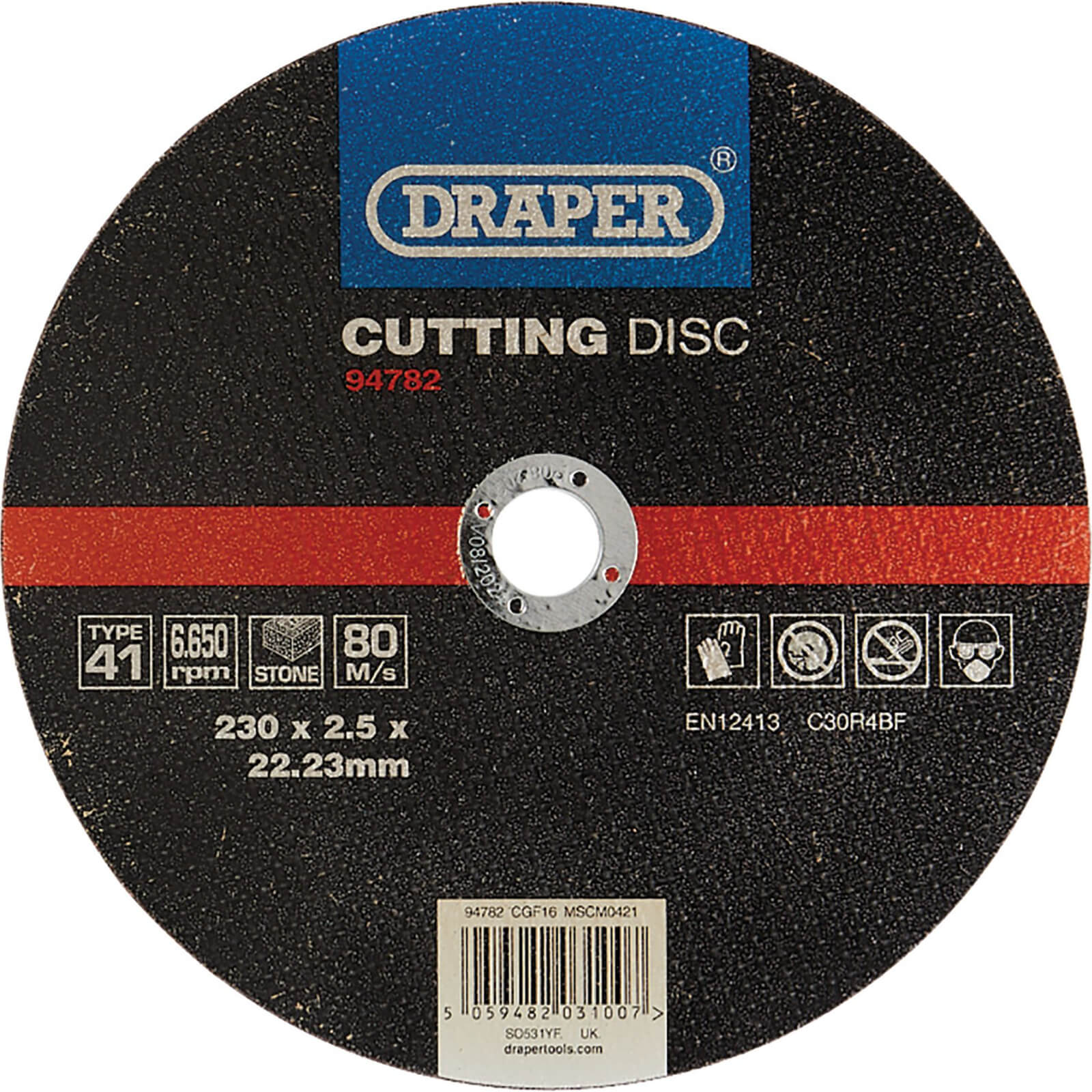 Image of Draper Flat Stone Cutting Disc 230mm 2.5mm 22mm