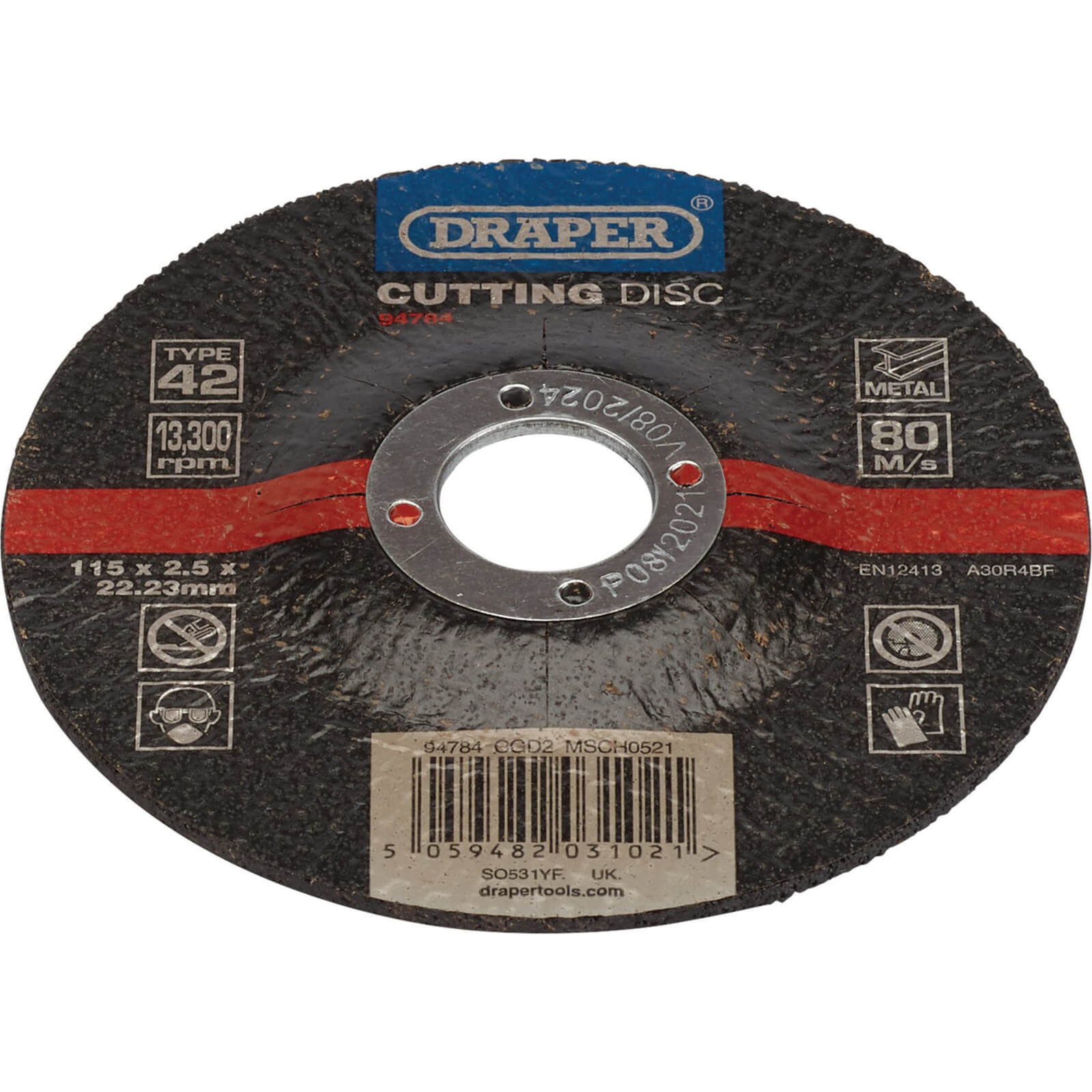 Image of Draper DPC Depressed Centre Metal Cutting Disc 115mm 2.5mm 22mm