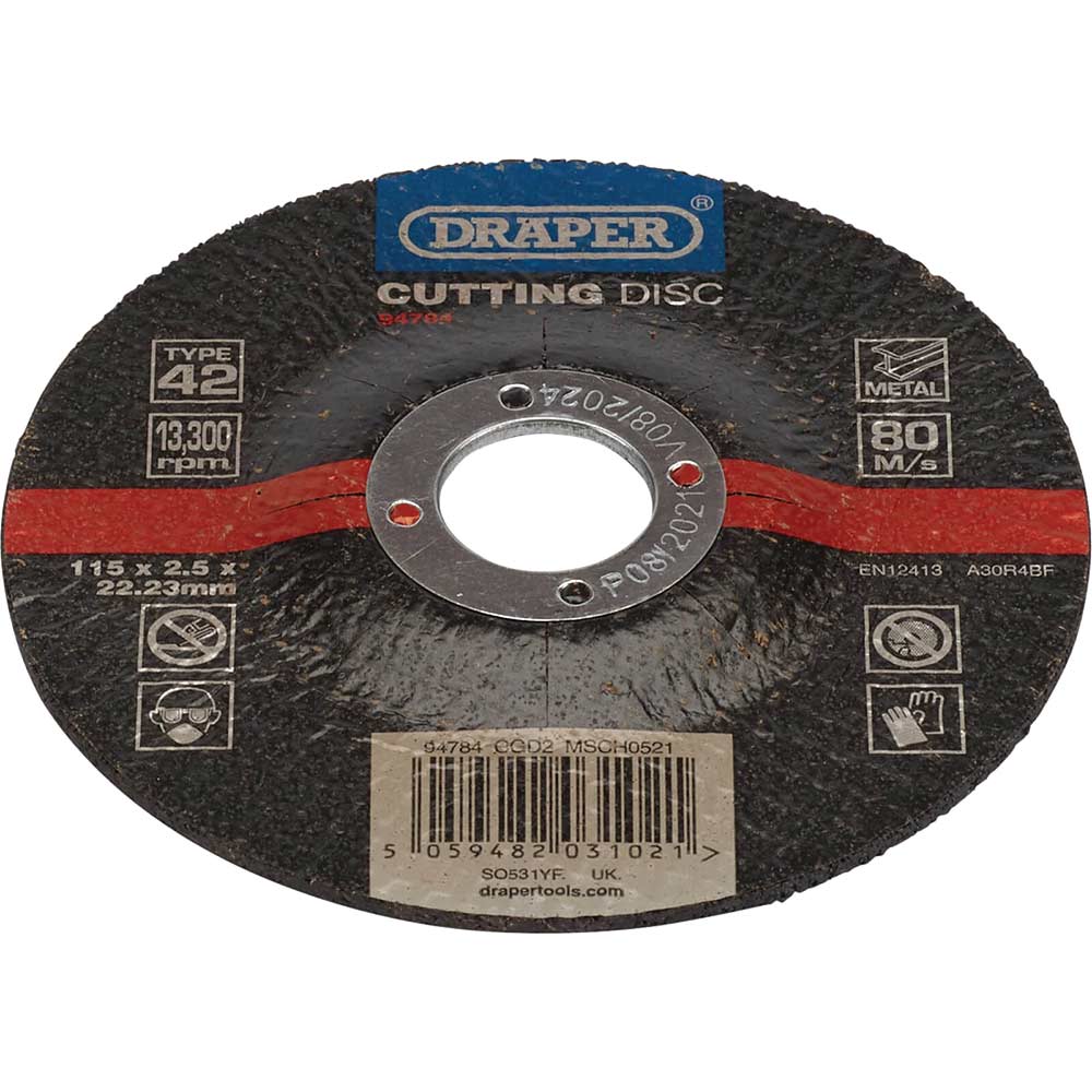 Image of Draper DPC Depressed Centre Metal Cutting Disc 115mm 2.5mm 22mm