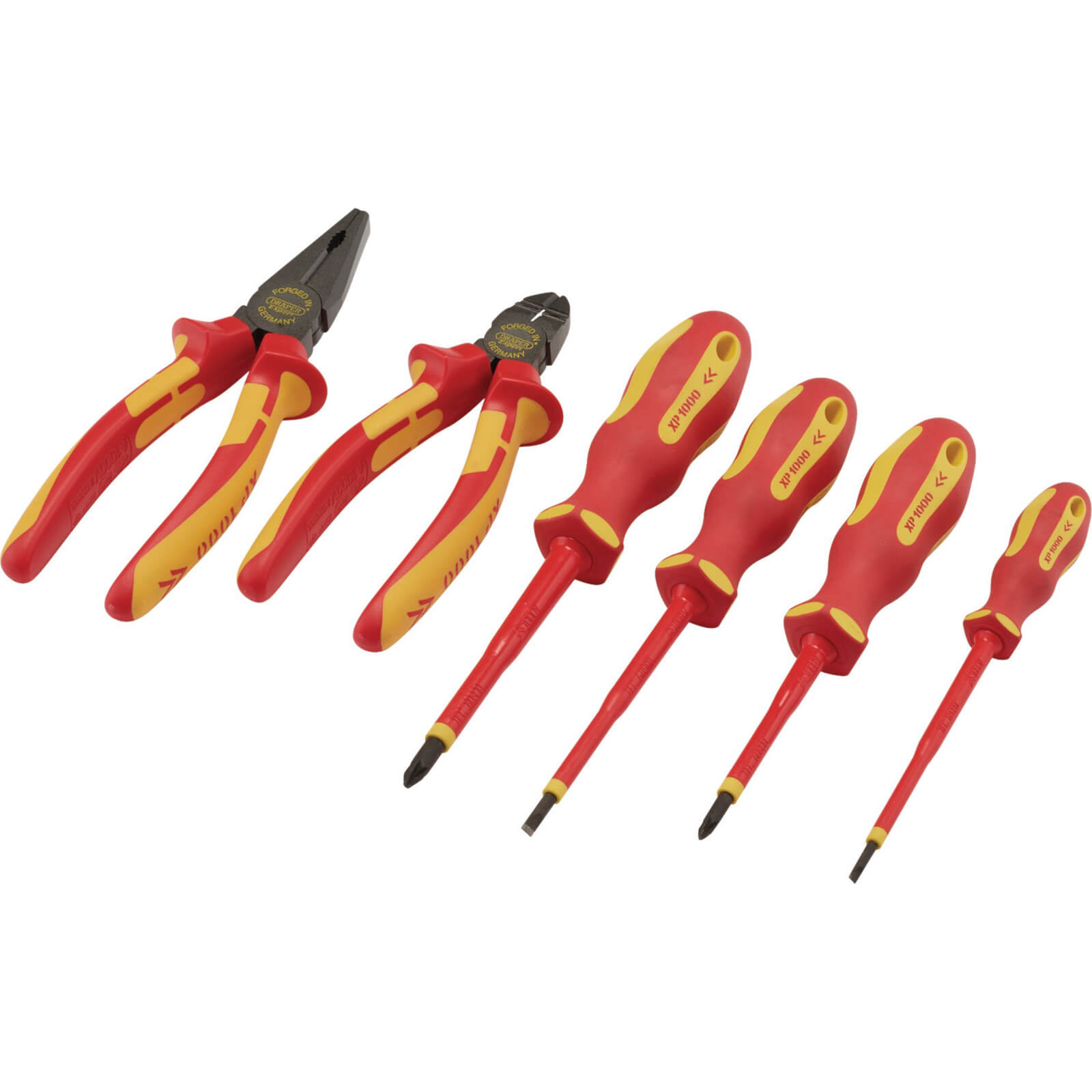 Image of Draper 6 Piece XP1000 VDE Insulated Screwdriver and Pliers Set