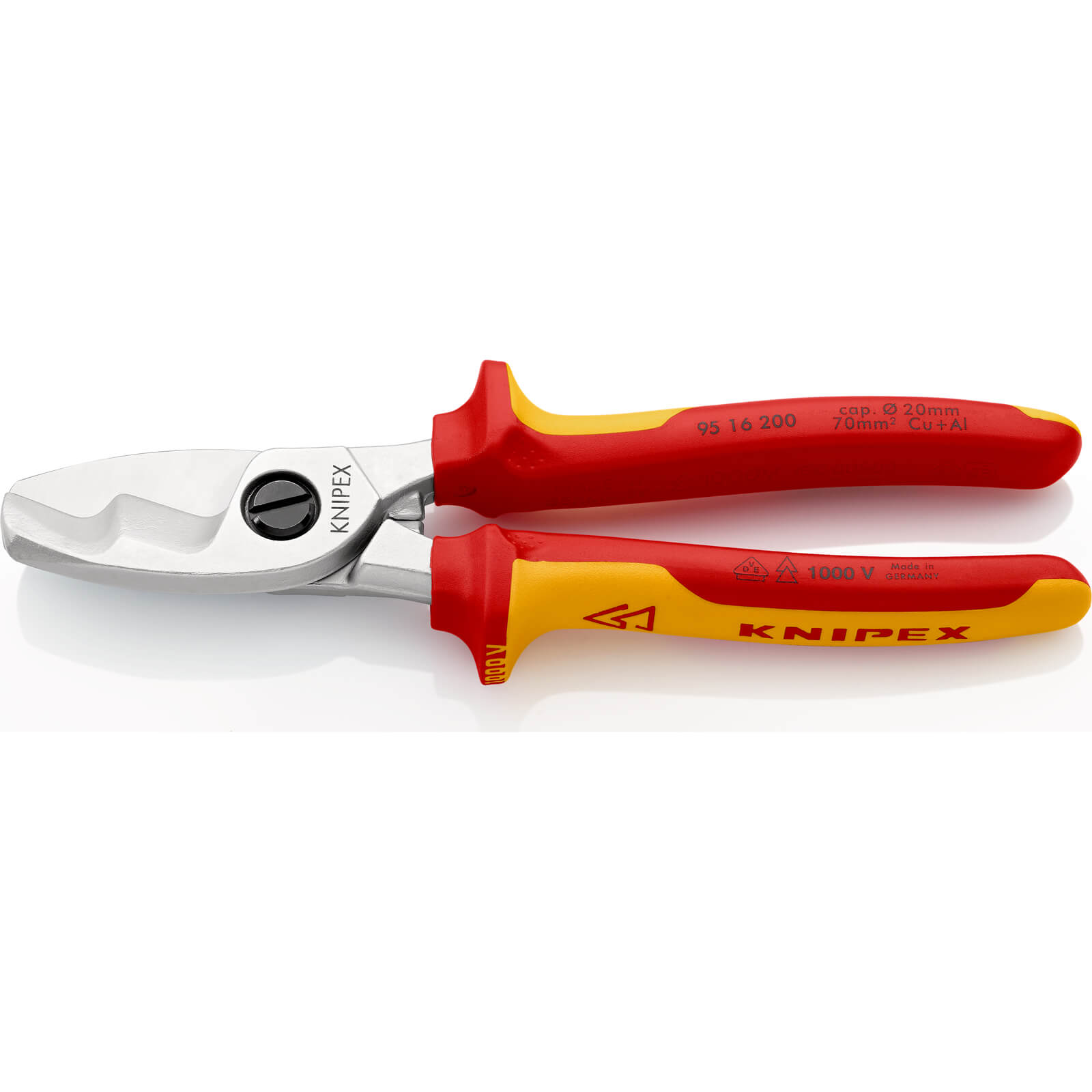 Knipex VDE Insulated Twin Cutting Edge Cable Shears 200mm