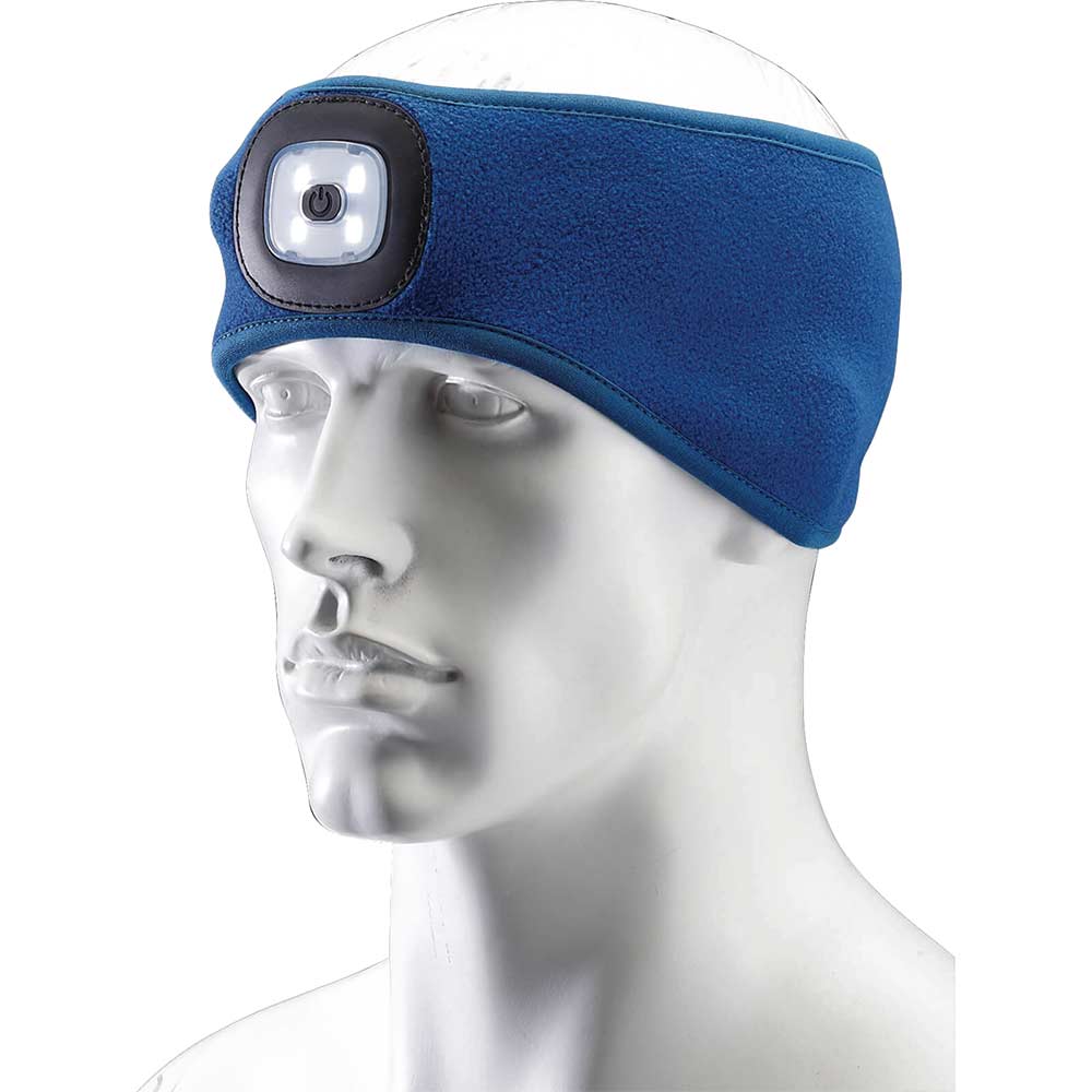 Draper Rechargeable LED Headband Torch Blue