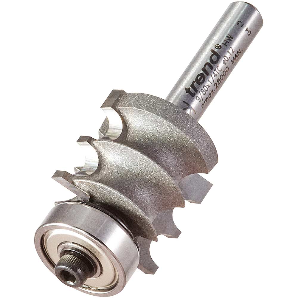 Image of Trend Bearing Guided Dual Bead Router Cutter 22mm 19mm 1/4"