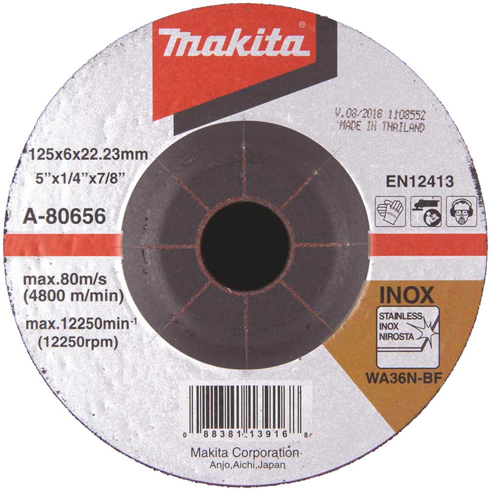 Makita T27 WA36N Inox Grinding Disc 125mm in UK Specification