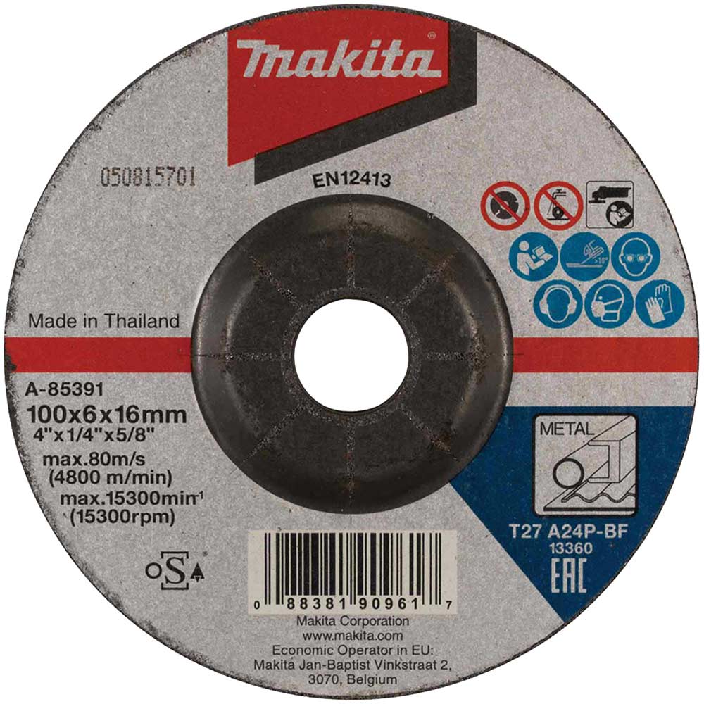 Image of Makita A27 Pro Metal Depressed Grinding Disc 100mm