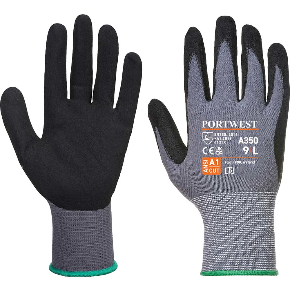 Portwest DermiFlex Nitrile Foam Gloves Black XL Pack of 1