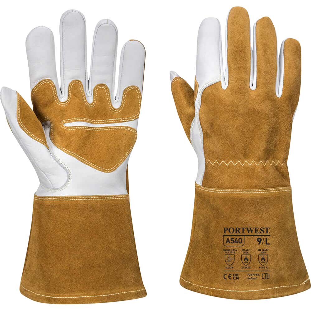 Portwest Mig Welding Gauntlets Brown XL Pack of 1