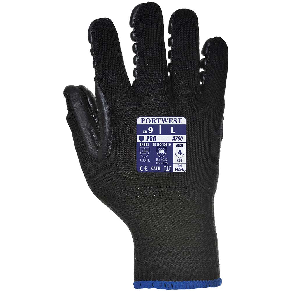 Portwest Anti Vibration Gloves Black 2XL Pack of 1