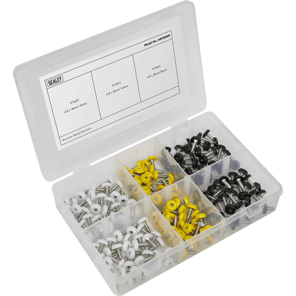 Image of Sealey 195 Piece Number Plate Screw Assortment