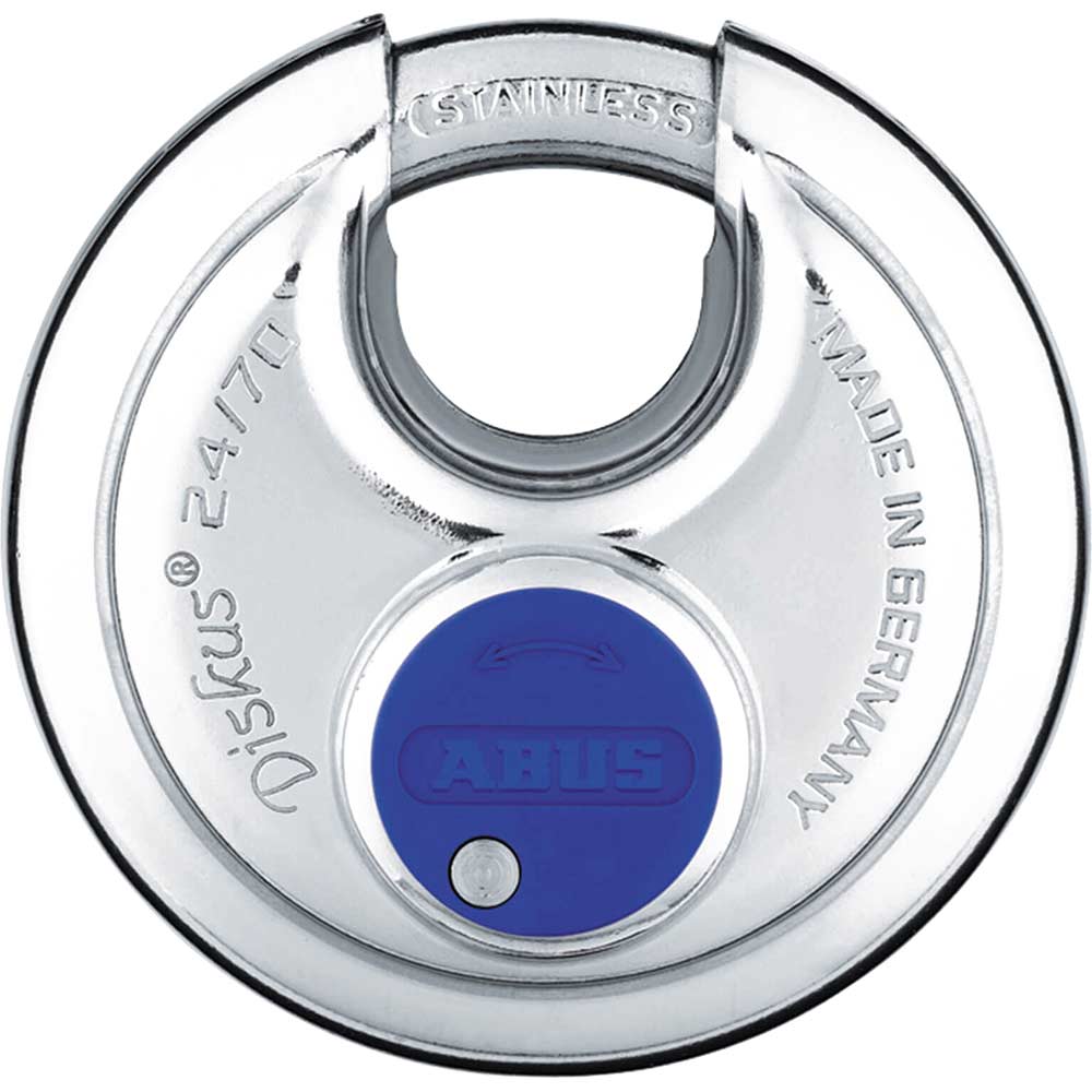 Image of Abus 24 Series Diskus All Stainless Steel Padlock 70mm Standard