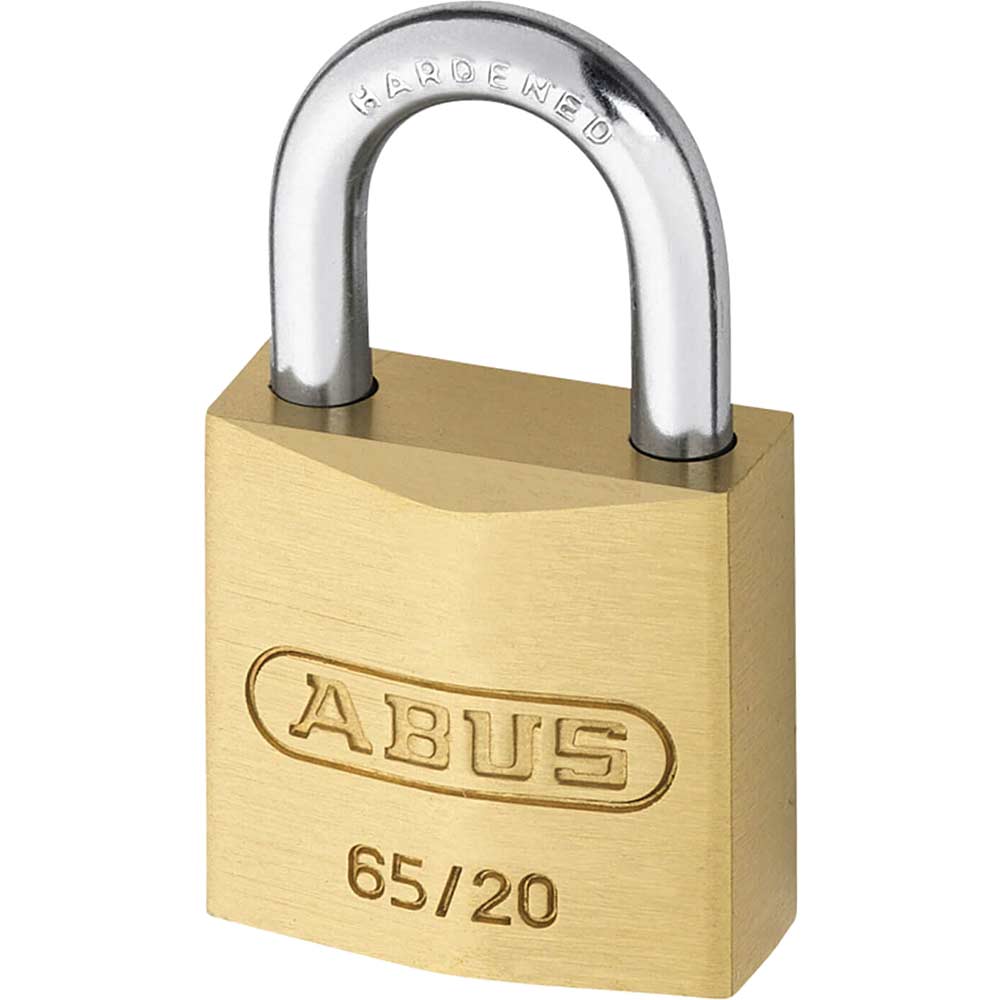 Image of Abus 65 Series Compact Brass Padlock Keyed Alike 20mm Standard 201