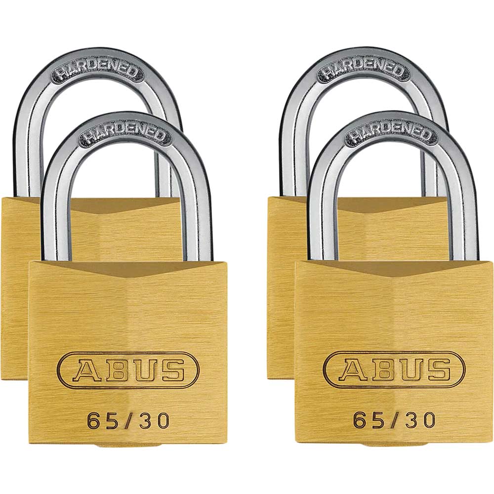 Photos - Door Lock ABUS 65 Series Brass Padlock Pack of 4 Keyed Alike 30mm Standard 33664 ABU 