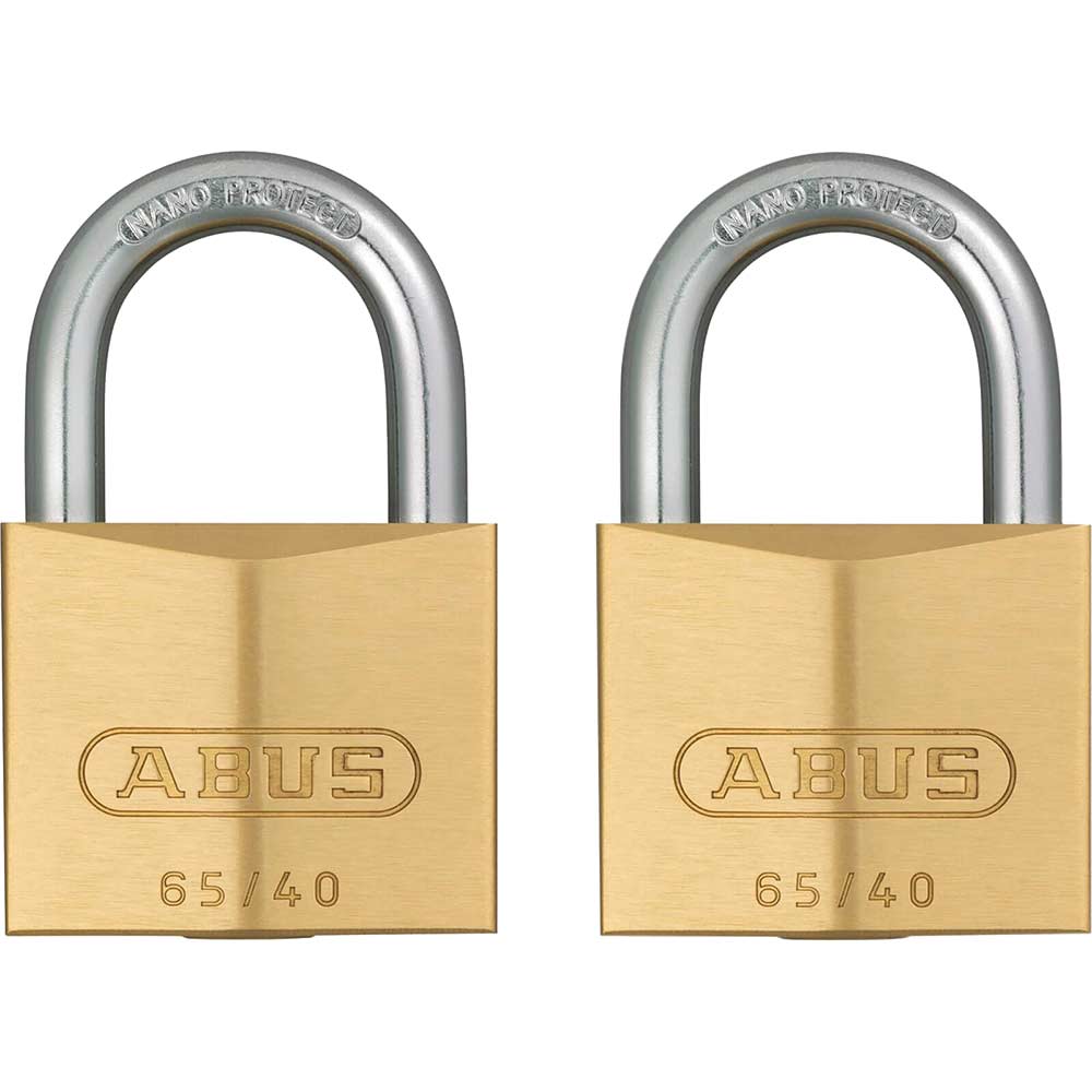 Image of Abus 65 Series Compact Brass Padlock 40mm Standard Keyed Alike