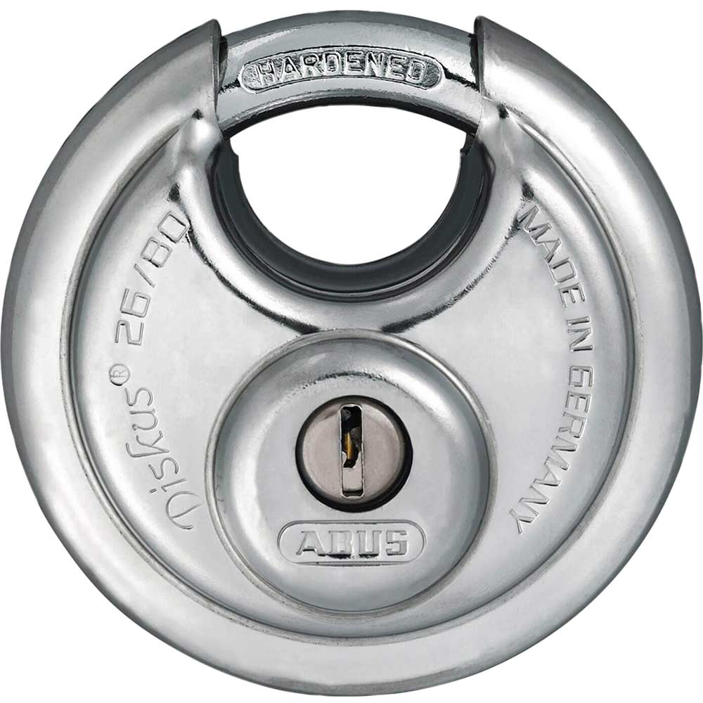 Image of Abus 26 Series Diskus Stainless Steel Bodied Padlock Keyed Alike 80mm Standard RR00131