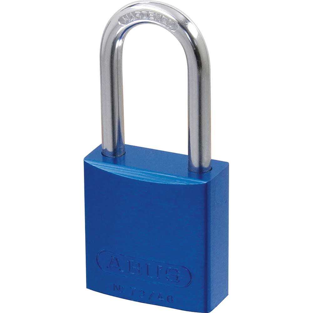 Image of Abus 72 Series Aluminium Padlock Blue Keyed Alike 40mm Long TT60121