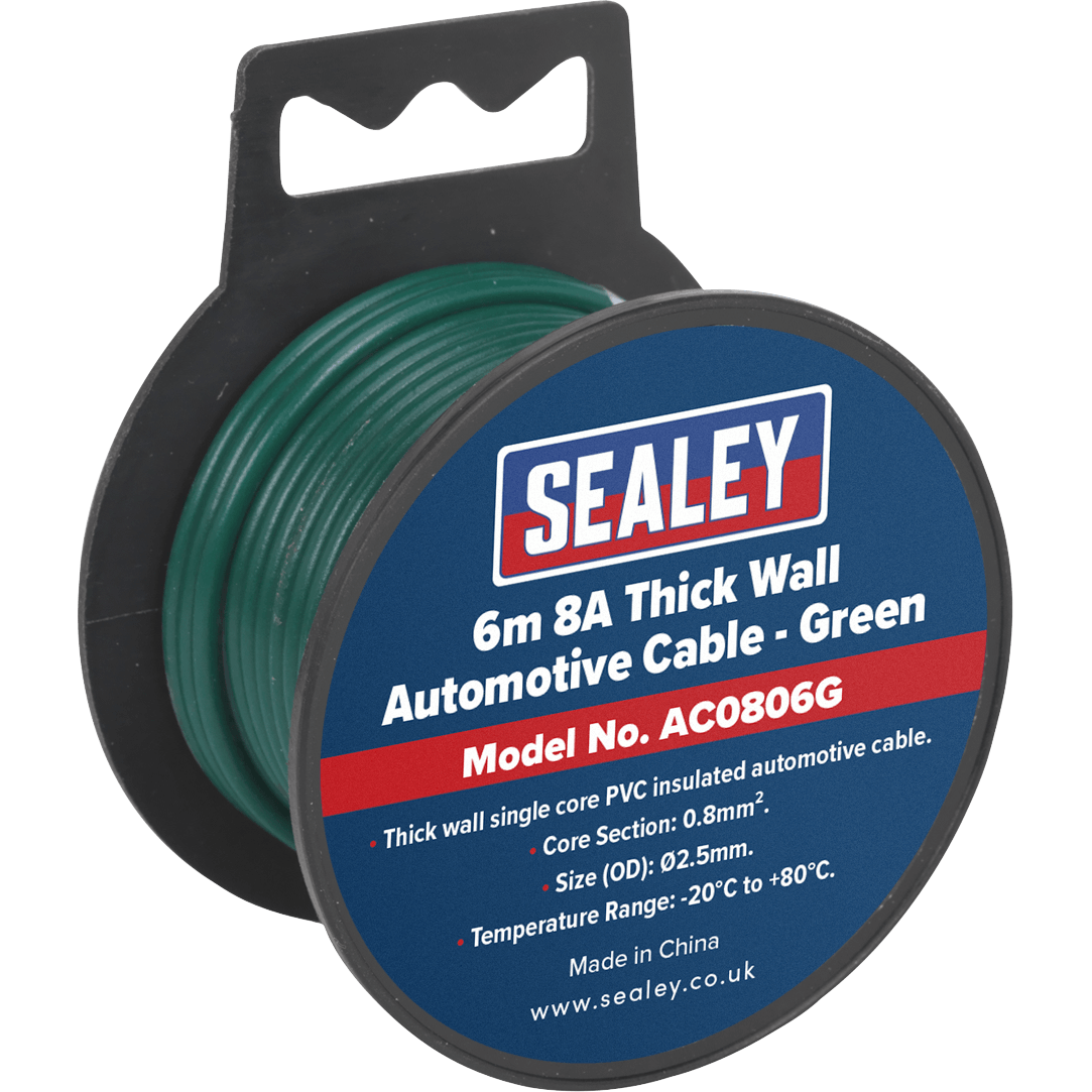 Photos - Car Service Station Equipment Sealey Automotive Cable 8amp Green 2.5mm 6m AC0806G 