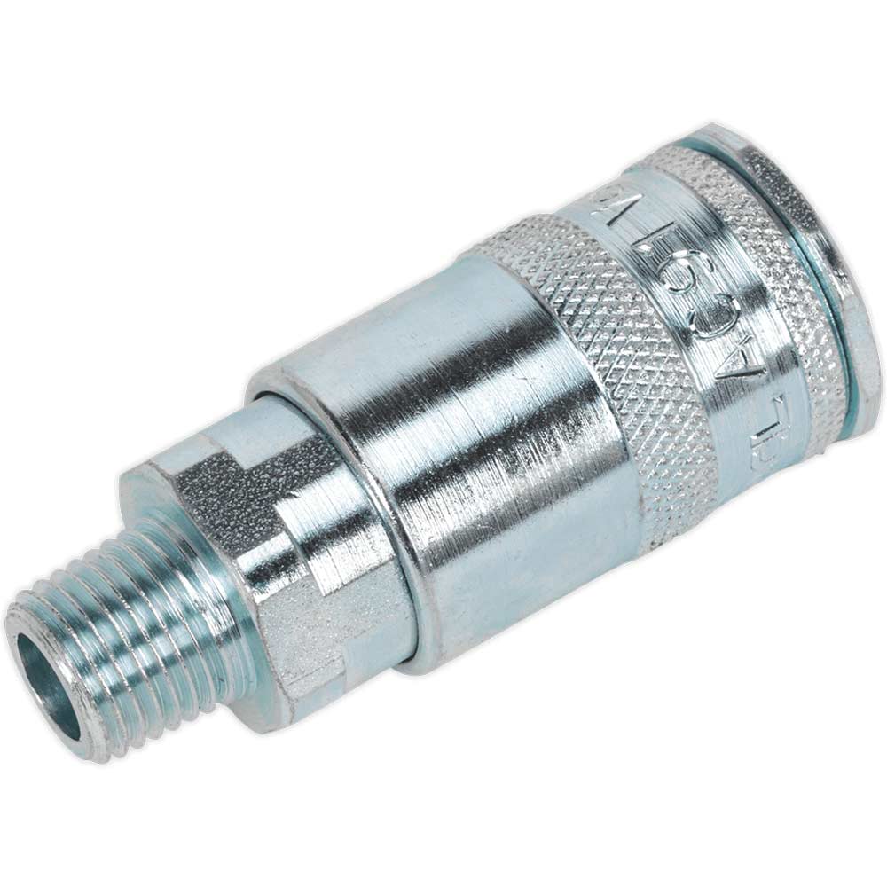 Sealey Air Line Coupling BSPT Male Thread 1/4" BSPT Pack of 50
