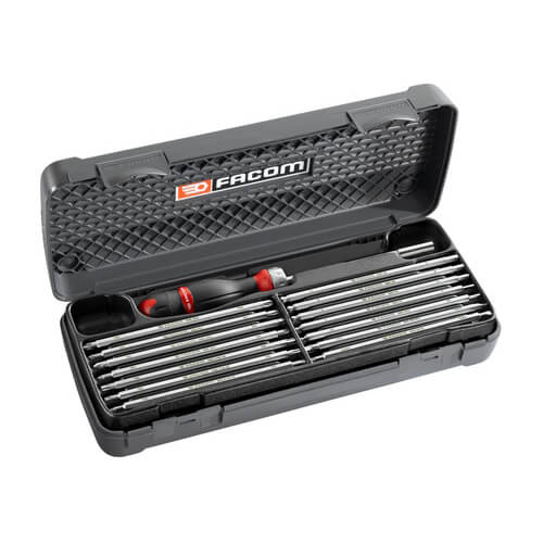 Facom ACL.2A15 3 in 1 Ratcheting Screwdriver 14 Long Double End Blades