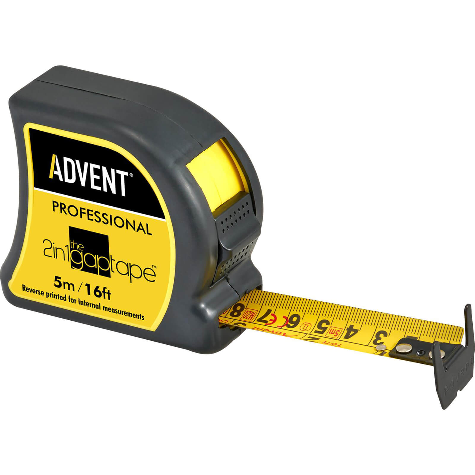 Advent Black Edition Tape Measure 5mtr/8mtr Metric & Imperial Double Sided Tape 
