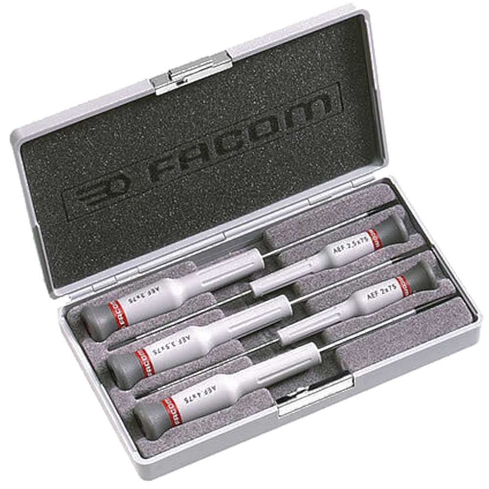 Facom AEF.J2 Micro Tech 5 Piece Precision Slotted Screwdriver Set