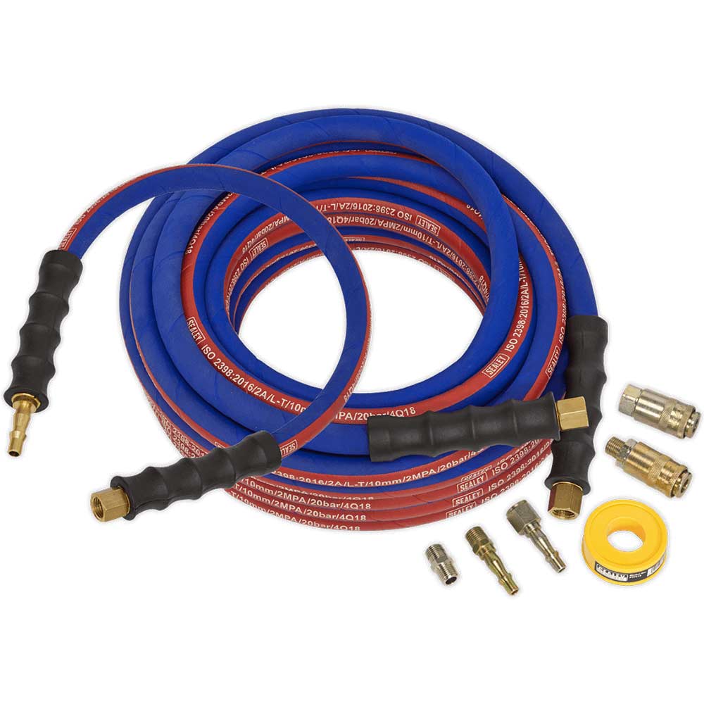 Sealey AHK02 Heavy Duty Air Line Hose Kit 10mm 15m