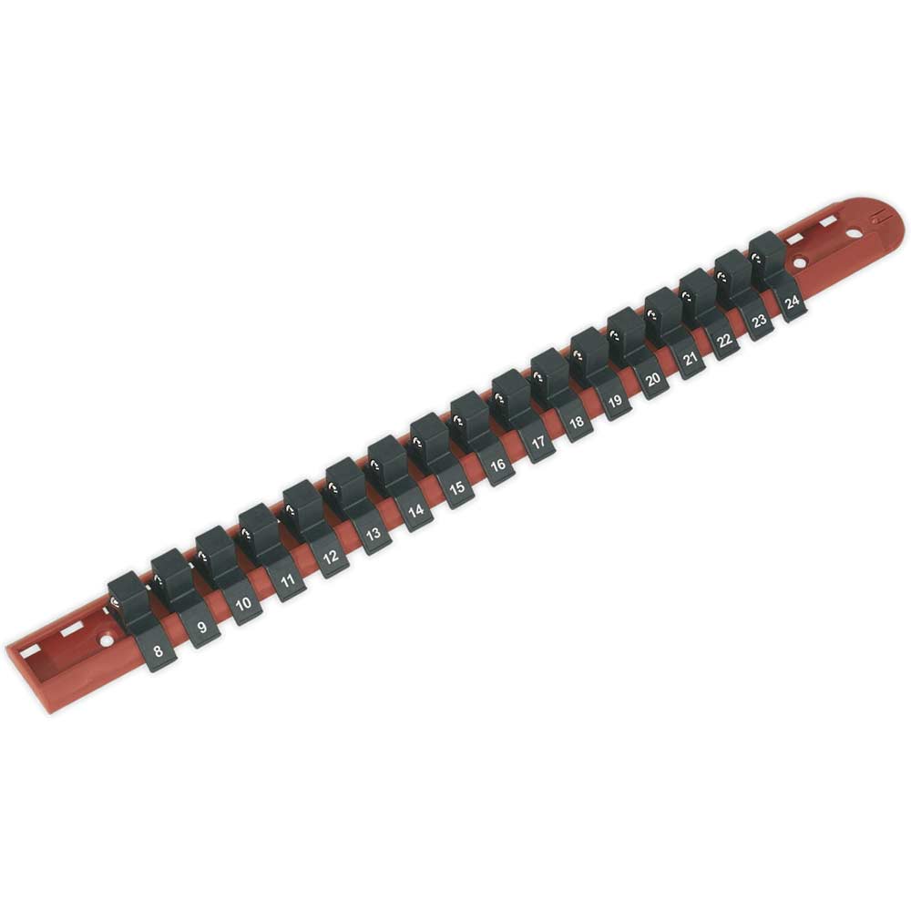 Sealey 1/2" Drive Socket Retaining Rail 17 Clips 1/2