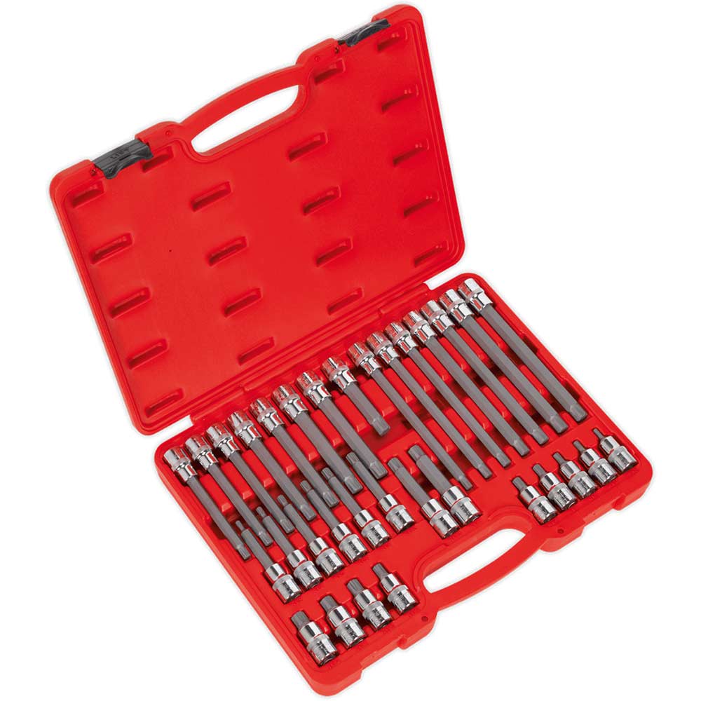 Sealey 32 Piece 1/2" Drive Ribe Socket Bit Set 1/2