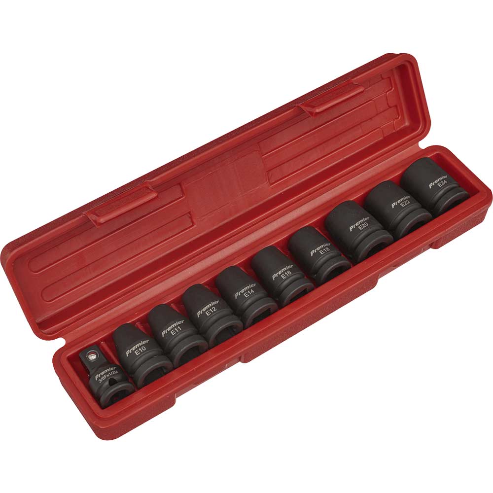 Sealey 9 Piece 1/2" Drive Impact Torx Socket Set 1/2