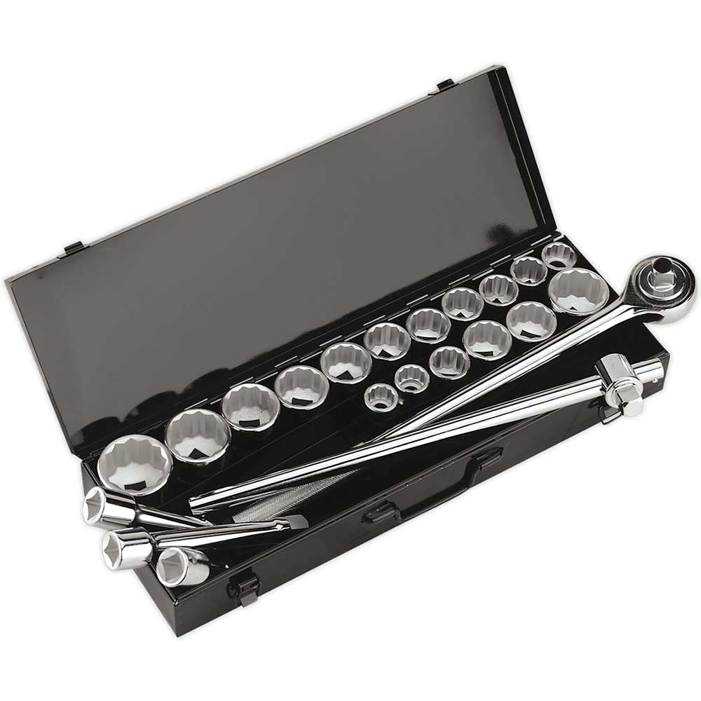 Image of Sealey 22 Piece 3/4" Drive Bi Hexagon WallDrive Socket Set Metric and Imperial 3/4"