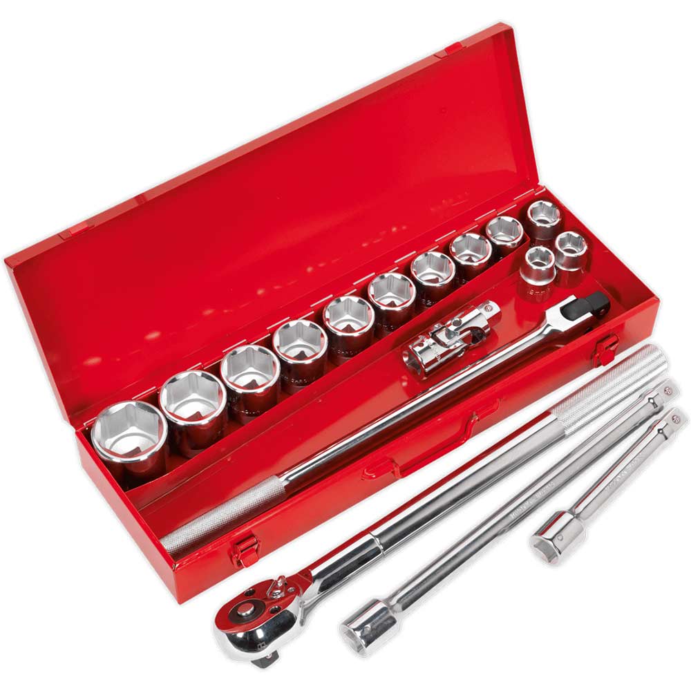 Sealey 17 Piece 3/4" Drive Hexagon WallDrive Socket Set Metric 3/4