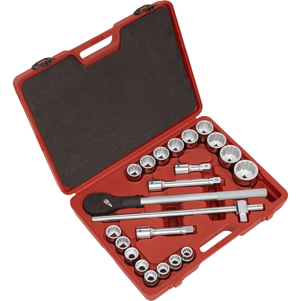 Image of Sealey 22 Piece 3/4" Drive Bi Hexagon Socket Set Metric 3/4"