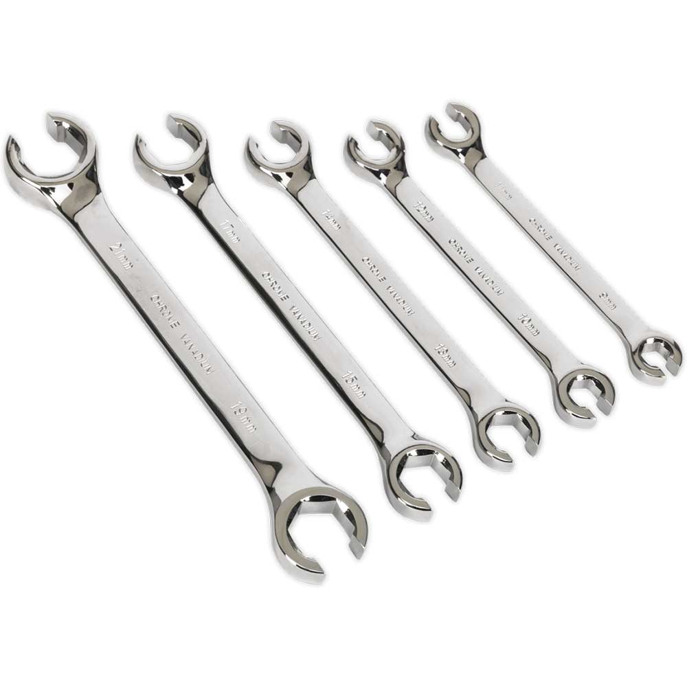 Sealey 5 Piece Flare Nut Spanner Set Metric