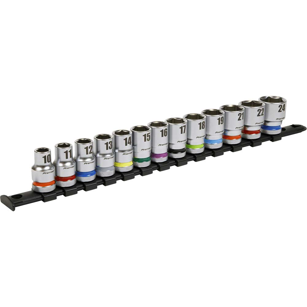 Sealey 13 Piece 1/2" Drive Colour Coded Hexagon Socket Set 1/2