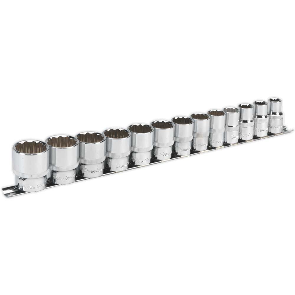 Sealey 13 Piece 1/2" Drive Bi Hexagon WallDrive Socket Set Imperial 1/2
