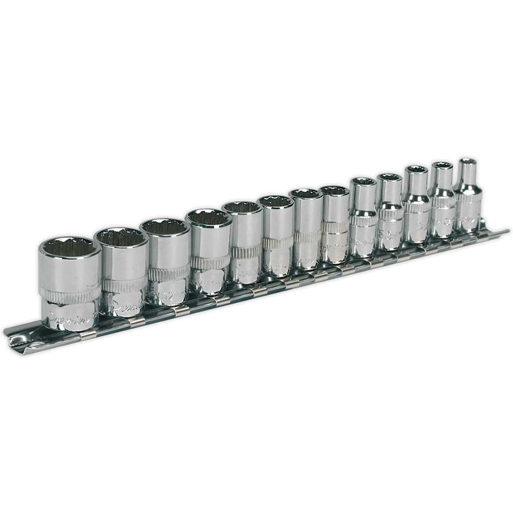 Sealey 13 Piece 1/4" Drive Bi Hexagon WallDrive Socket Set Metric 1/4