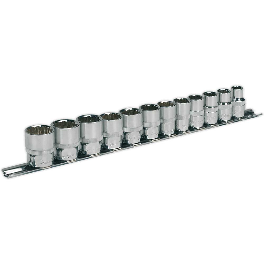 Sealey 12 Piece 3/8" Drive Bi Hexagon WallDrive Socket Set Metric 3/8