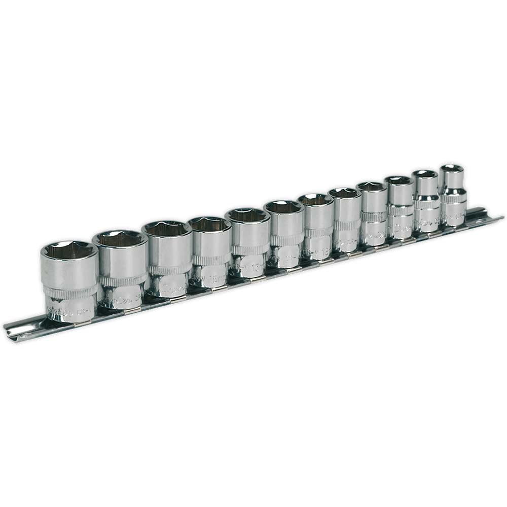 Sealey 12 Piece 3/8" Drive Hexagon WallDrive Socket Set Metric 3/8