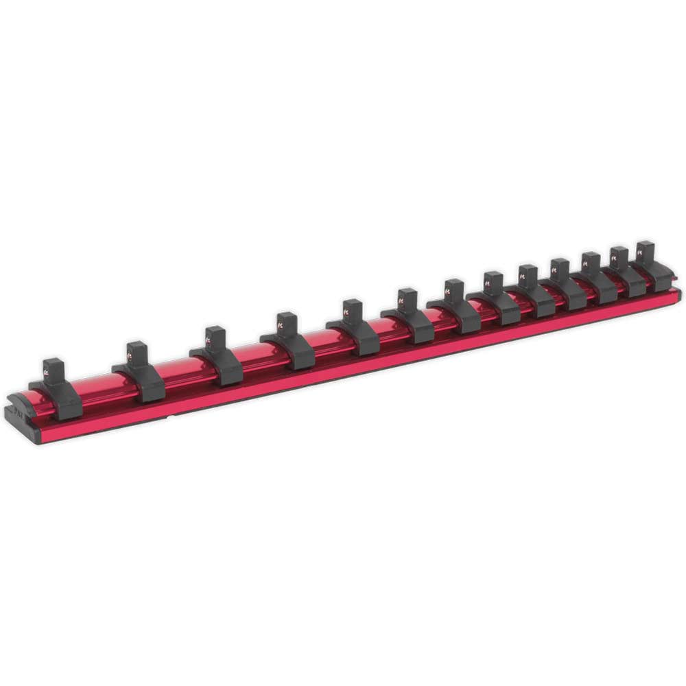 Sealey 1/4" Drive Magnetic Socket Retaining Rail 13 Clips 1/4