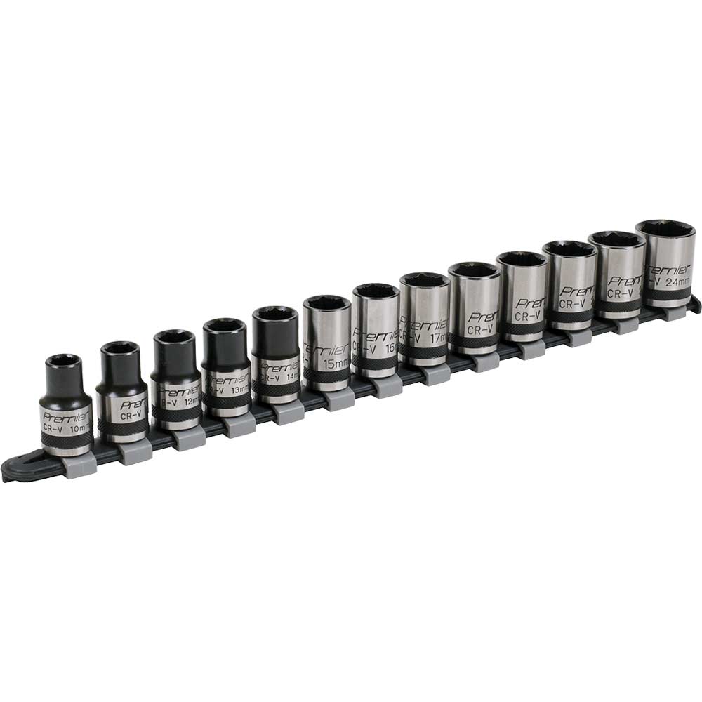 Sealey 13 Piece Black Series 1/2" Drive Lock On Hexagon Socket Set 1/2