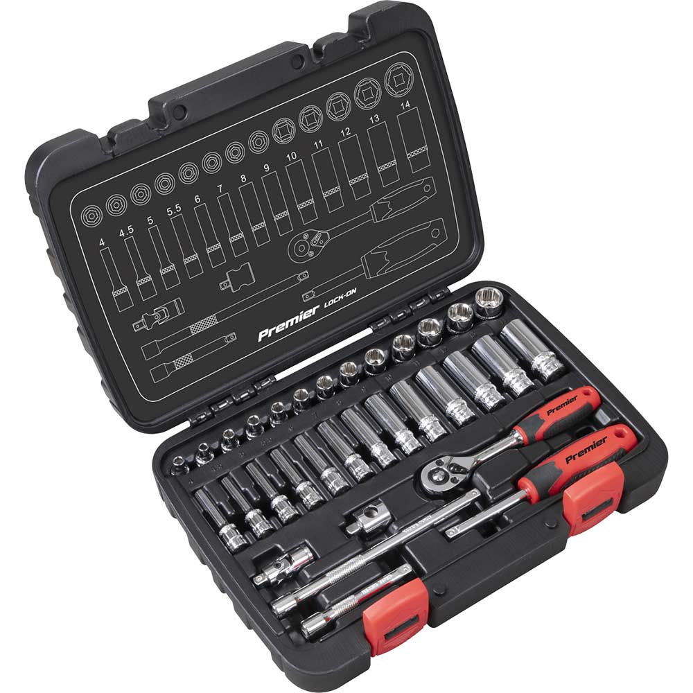 Image of Sealey 32 Piece 1/4" Drive Socket Set 1/4"