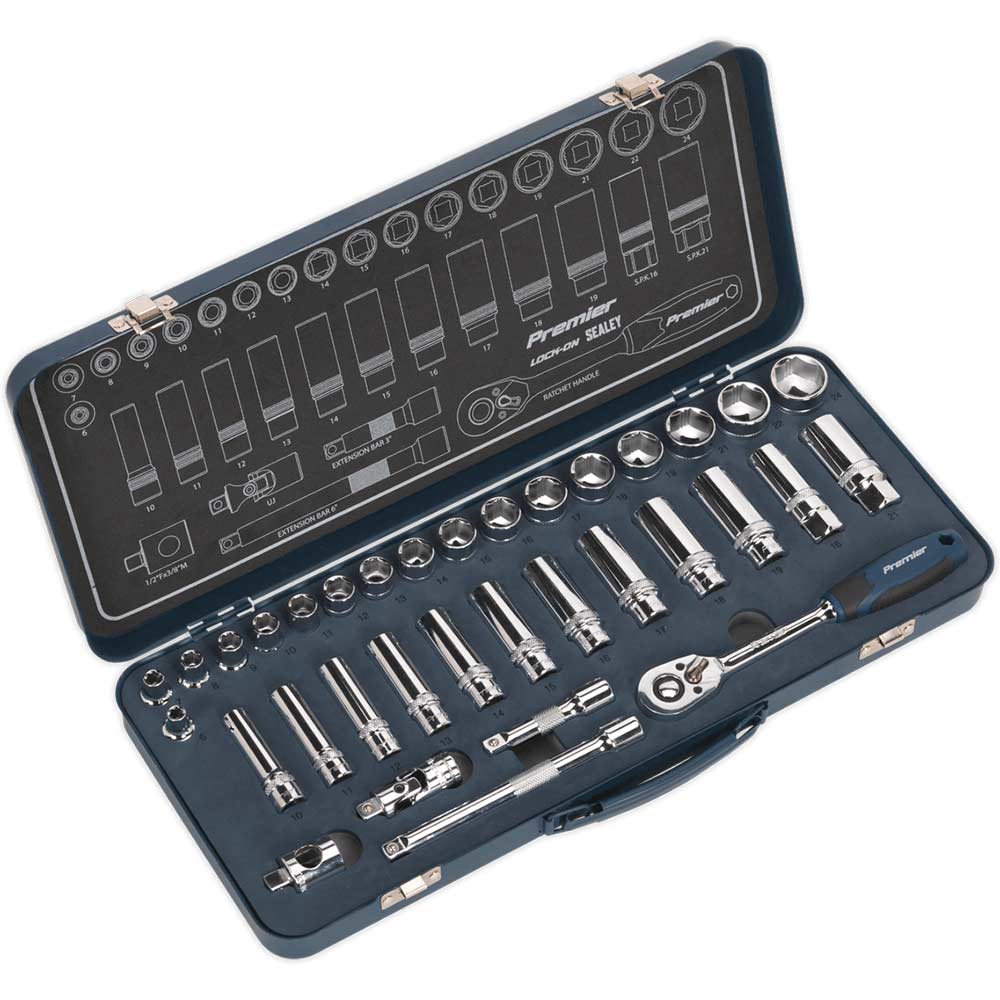 Sealey 34 Piece 3/8" Drive Socket Set 3/8