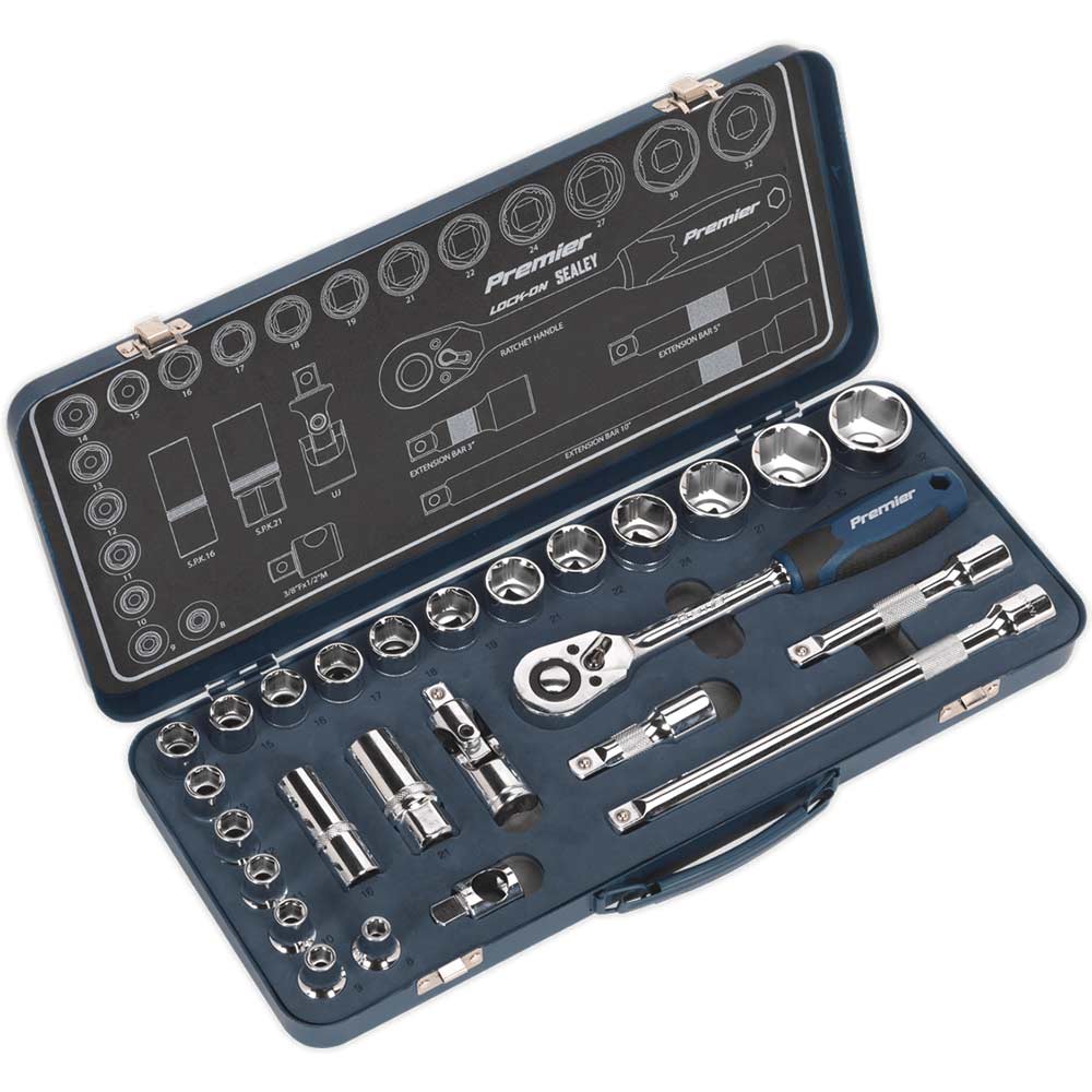 Sealey 26 Piece 1/2" Drive Socket Set 1/2