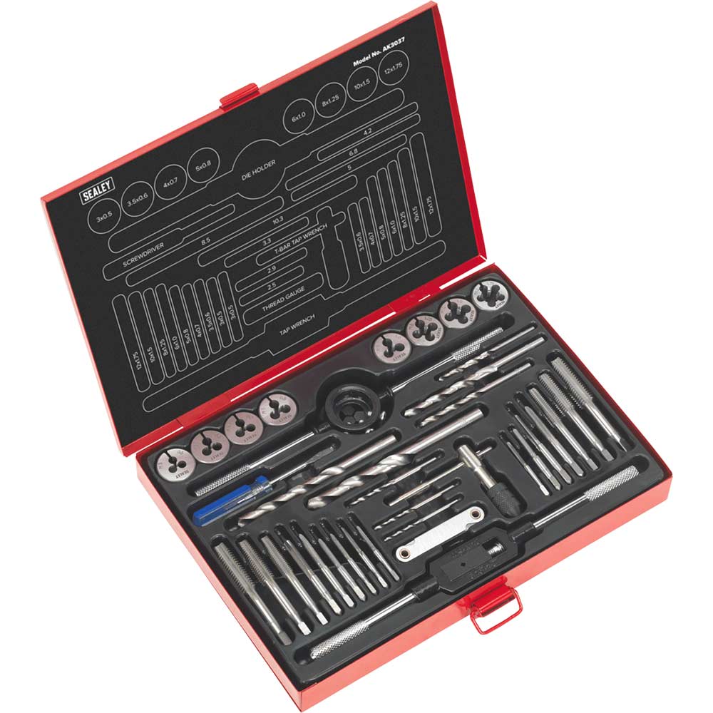 Image of Sealey AK3037 37 Piece Tap and Split Die Set Metric