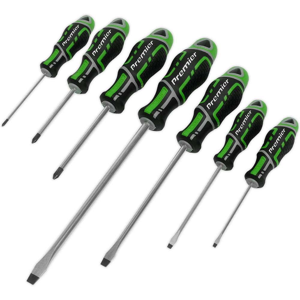 Sealey Gripmax Hi Vis 7 Piece Screwdriver Set in UK Specification